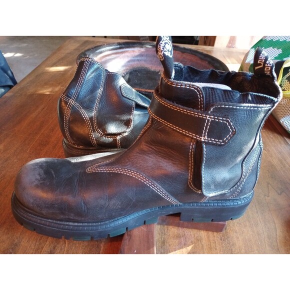 Vtg 90s London Underground Women's Black Boots Combat Chunky Heel  13" Length - Picture 4 of 10